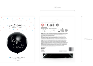 Preview: XXL Latexballon: Gender Reveal: Junge - ø 1m